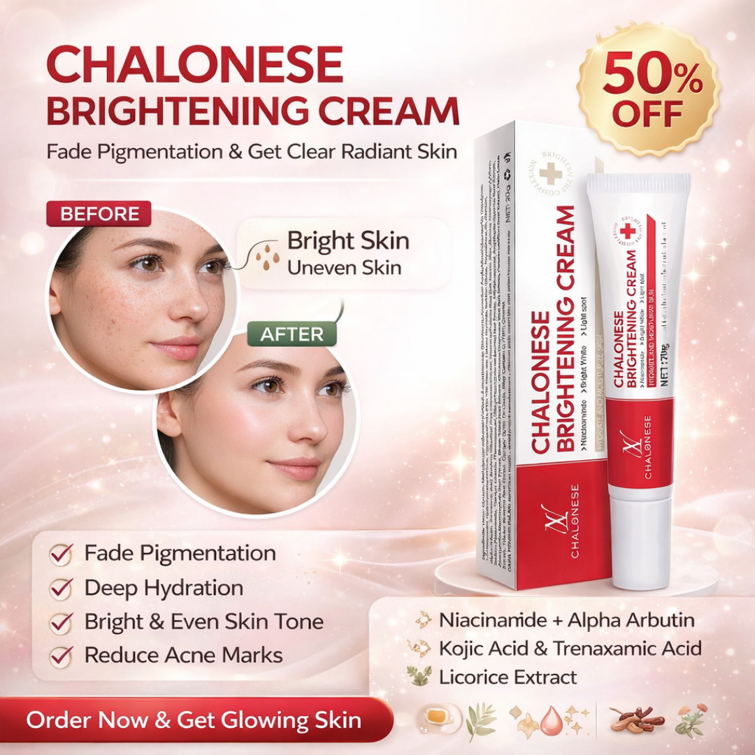 Chalonese Brightening Cream | Fade Pigmentation, Dark Spots & Acne Marks with Niacinamide + Alpha Arbutin