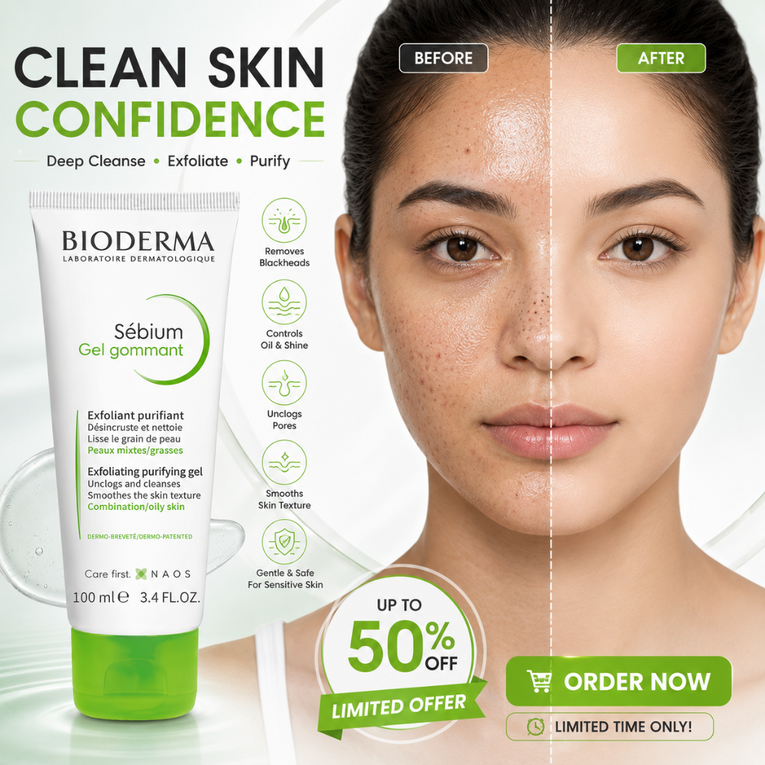 Bioderma Sébium Exfoliating Purifying Gel – Up to 50% OFF – Deep Cleanse, Exfoliate & Purify – Unclogs Pores, Controls Oil, Smooths Skin Texture