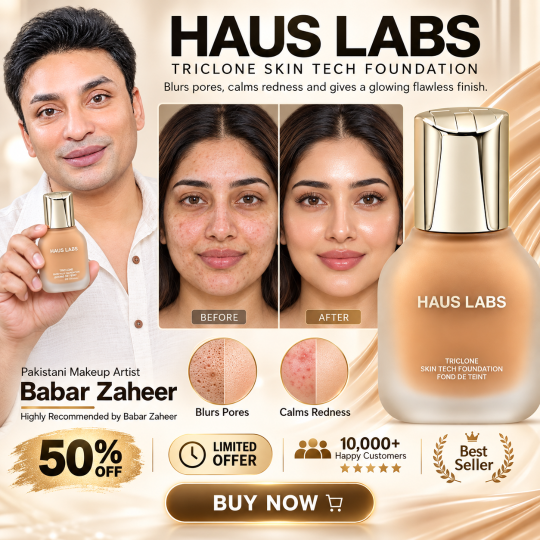 HAUS LABS Triclone Skin Tech Foundation – Second-Skin Medium Buildable Coverage – Luminous & Weightless