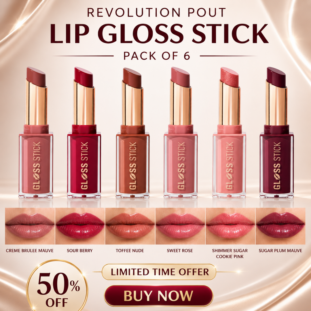 Revolution Pout Lip Gloss Stick – Glossy Color, All Day Confidence – Lipstick + Gloss in One Stroke – Multi-Use for Lips, Cheeks & Eyes