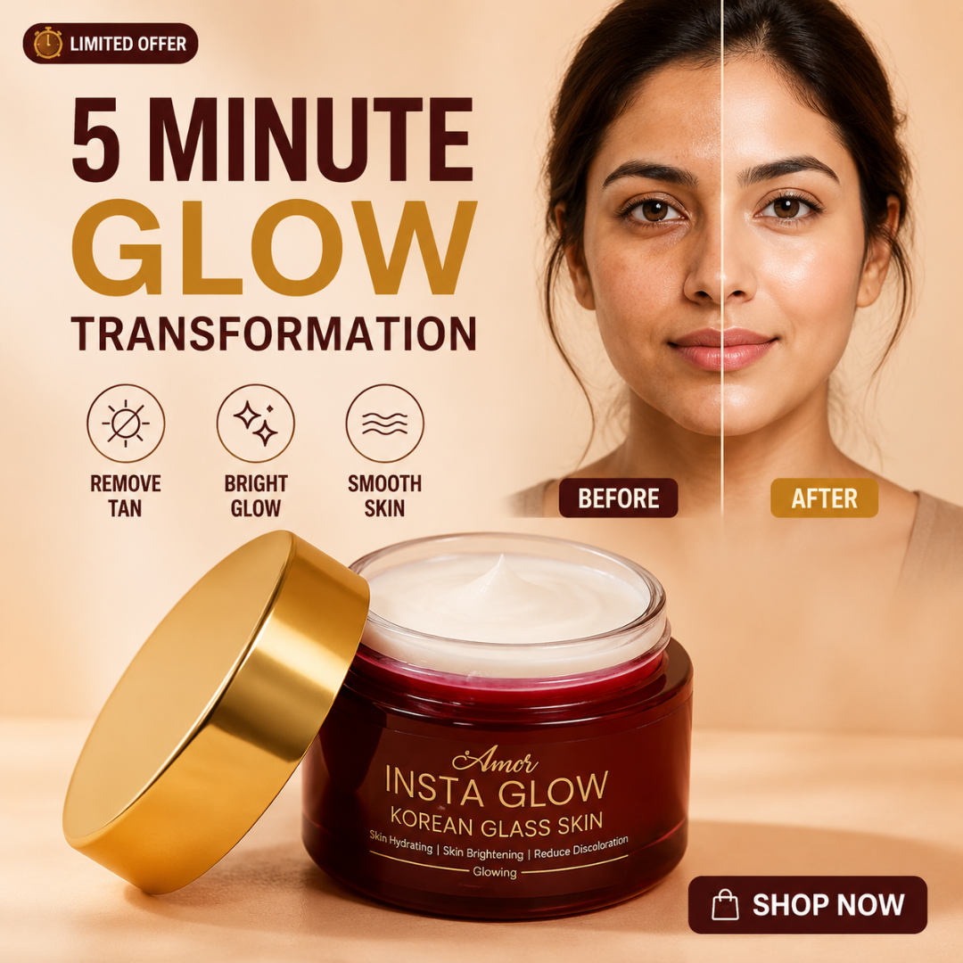 Amor Insta Glow – 5-Minute Glow Transformation – Remove Tan, Bright & Smooth Skin – Korean Glass Skin Formula – Instantly Reveals Radiant, Dewy Skin