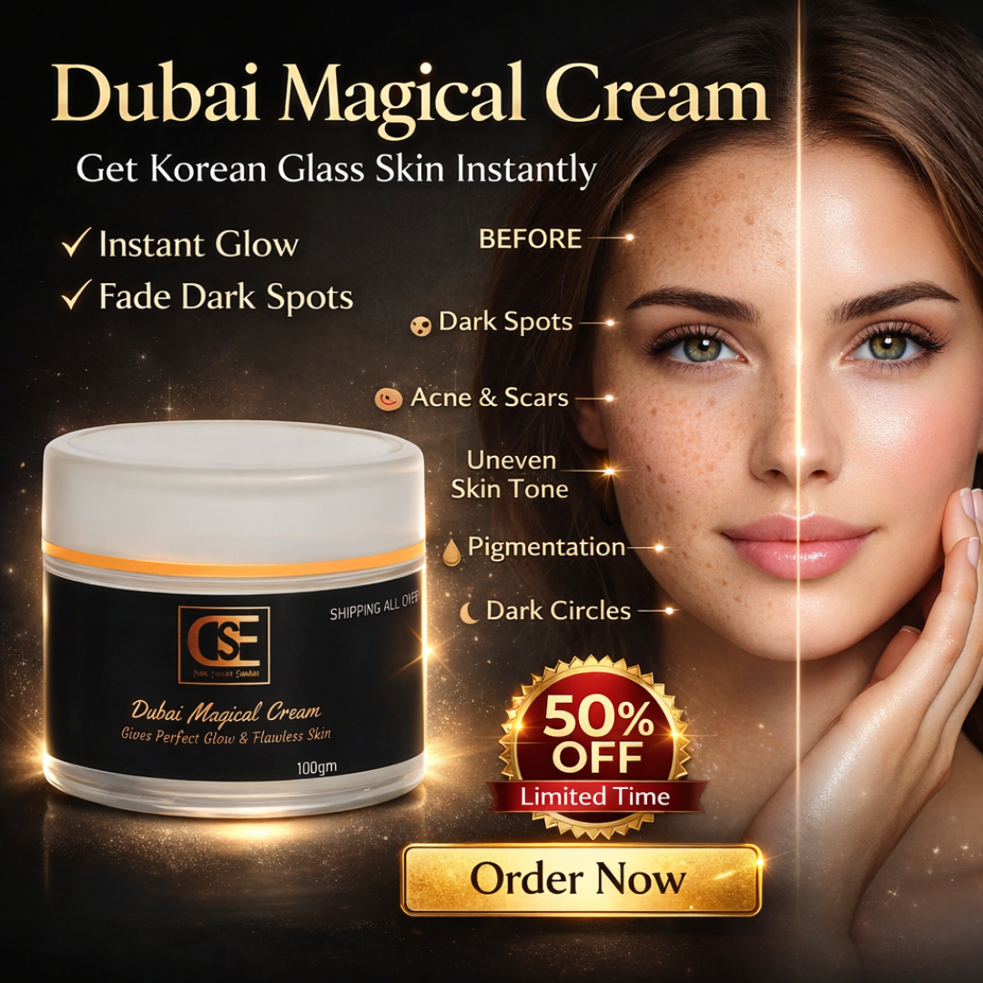 Dubai Magical Cream | Korean Glass Skin Instant Glow Formula with Vitamin C, Niacinamide & Vitamin E | Fades Dark Spots, Acne Scars & Uneven Tone