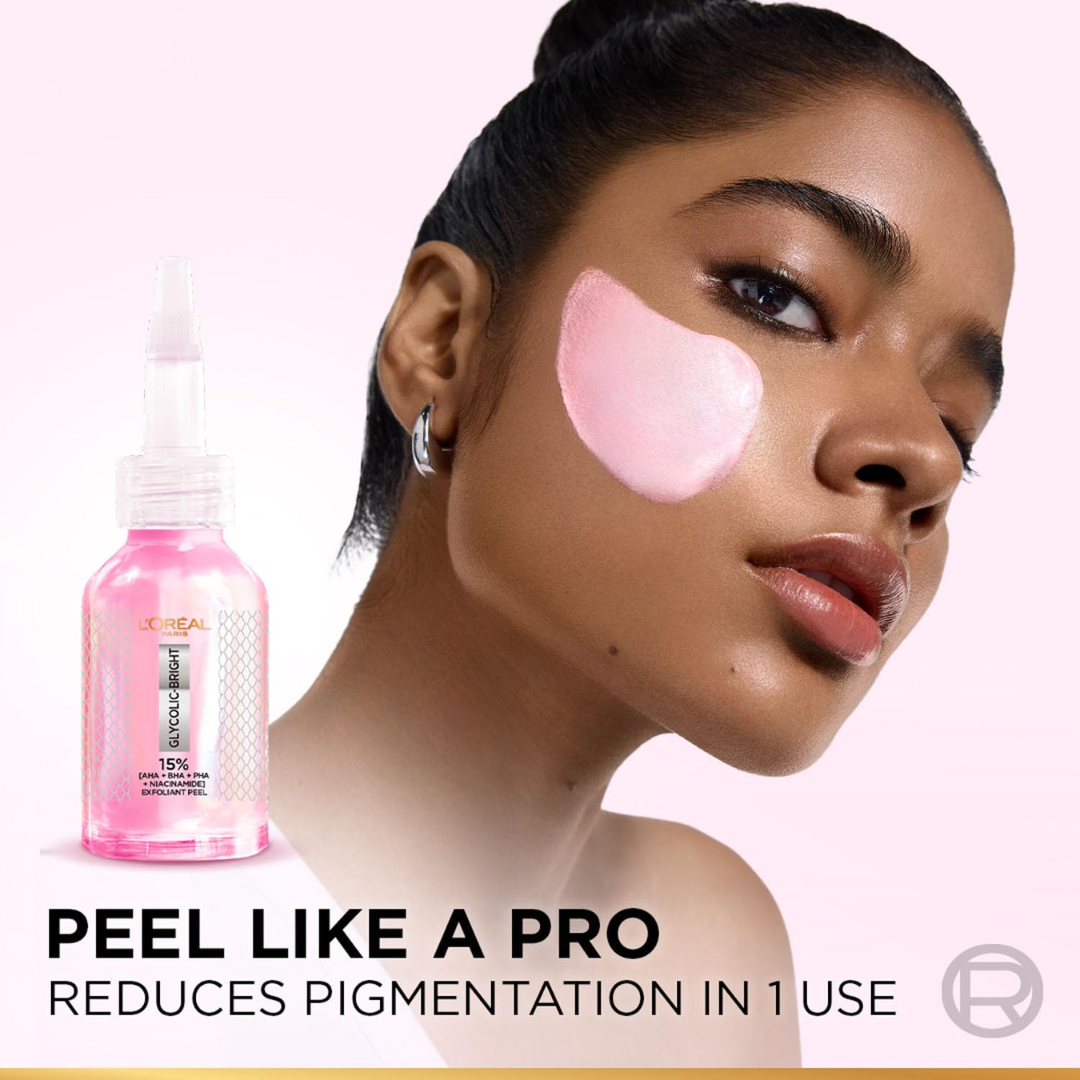 L'Oréal Paris Glycolic Bright Niacinamide Exfoliant Peel | Reduces Pigmentation, Dark Spots & Evens Skin Texture