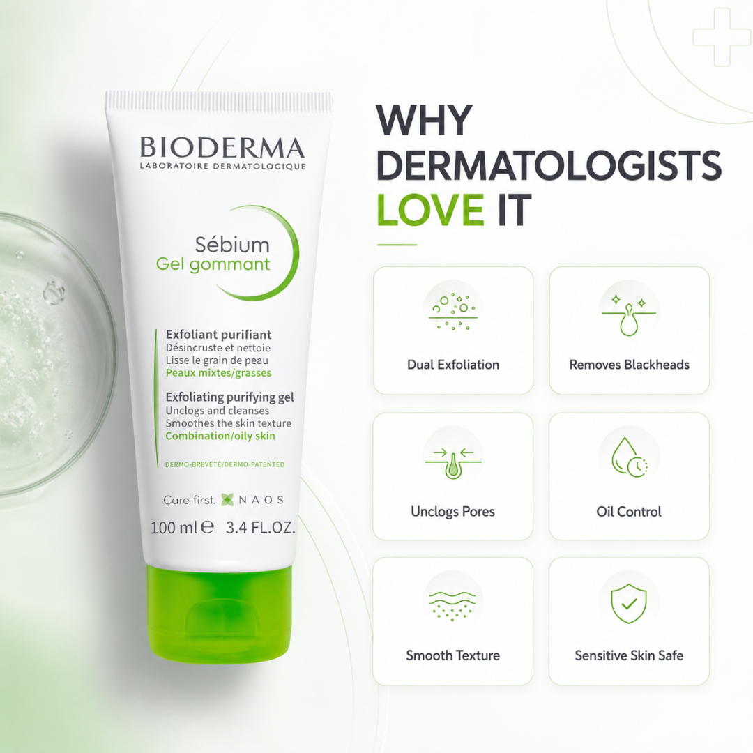 Bioderma Sébium Exfoliating Purifying Gel – Up to 50% OFF – Deep Cleanse, Exfoliate & Purify – Unclogs Pores, Controls Oil, Smooths Skin Texture
