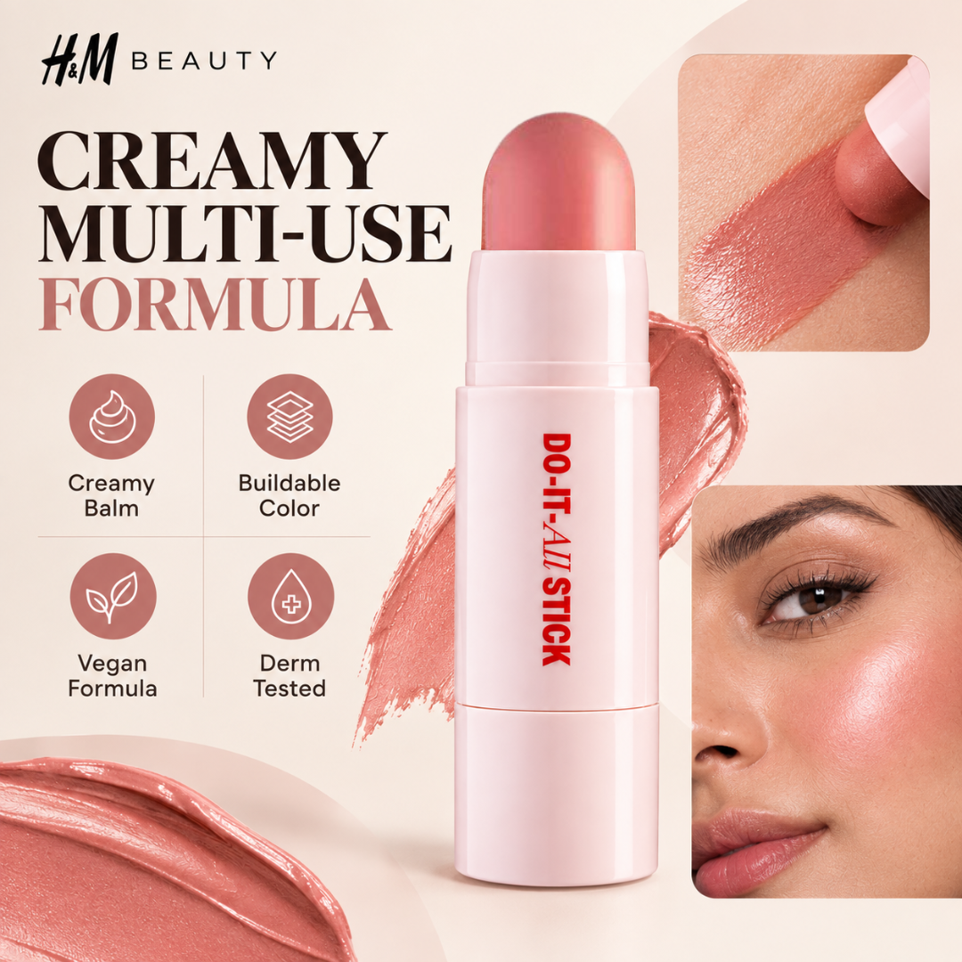 H&M Beauty Do-It-All Stick – 2-in-1 Creamy Blush & Highlighter – Multi-Use Vegan Formula – Easy Everyday Glow
