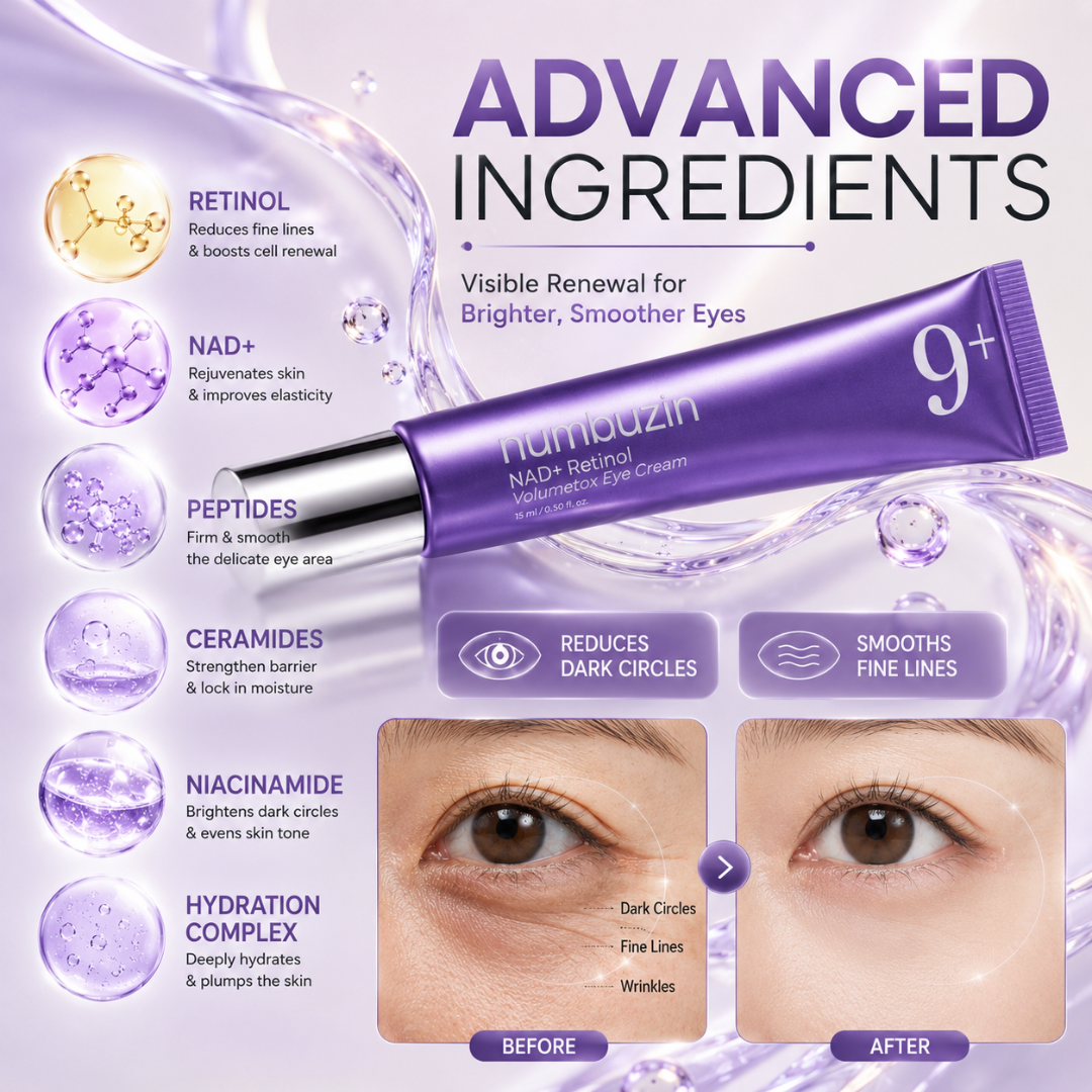 numbuzin NAD+ Retinol Volumetox Eye Cream – Lift, Brighten & Revive – Visible Eye Renewal – Reduces Dark Circles, Crow's Feet, Eye Bags & Fine Lines