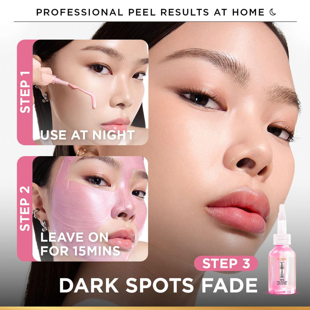 L'Oréal Paris Glycolic Bright Niacinamide Exfoliant Peel | Reduces Pigmentation, Dark Spots & Evens Skin Texture