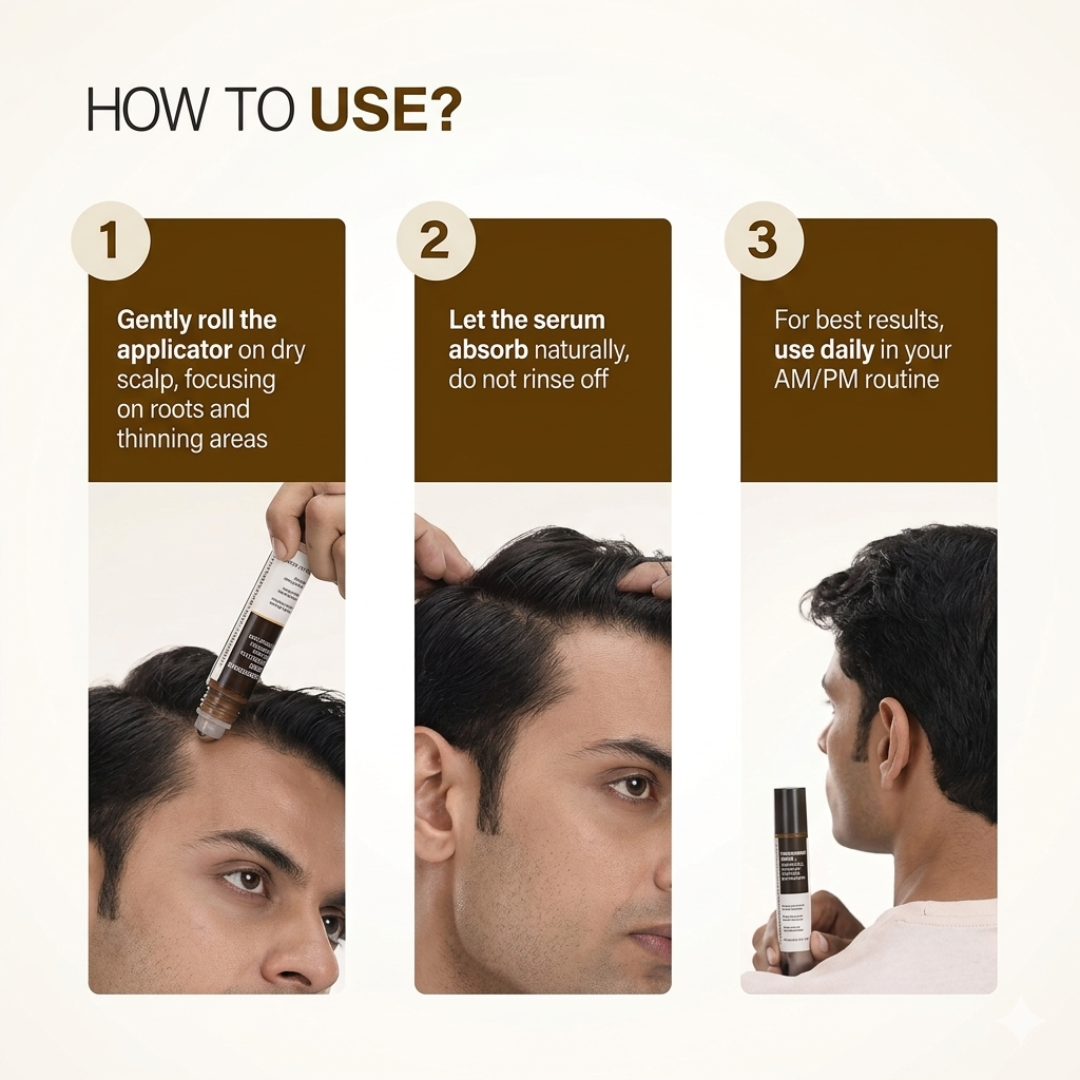 Bare Anatomy Advanced Hair Growth Serum Roll-On | 3% Redensyl + 4% Anagain + 2% Baicapil + 5% Rosemary | Reduces Hair Fall, Activates Growth & Strengthens Roots