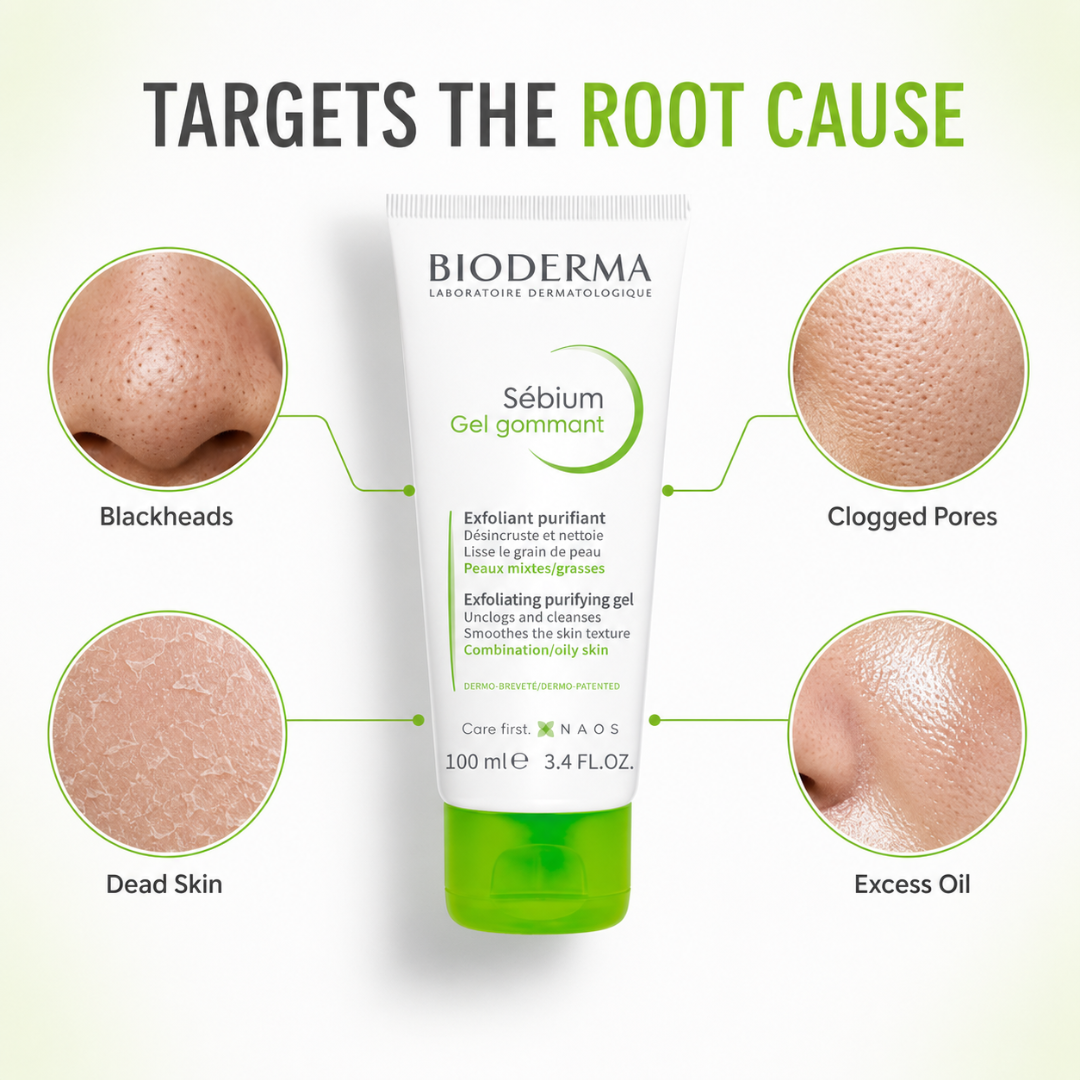 Bioderma Sébium Exfoliating Purifying Gel – Up to 50% OFF – Deep Cleanse, Exfoliate & Purify – Unclogs Pores, Controls Oil, Smooths Skin Texture