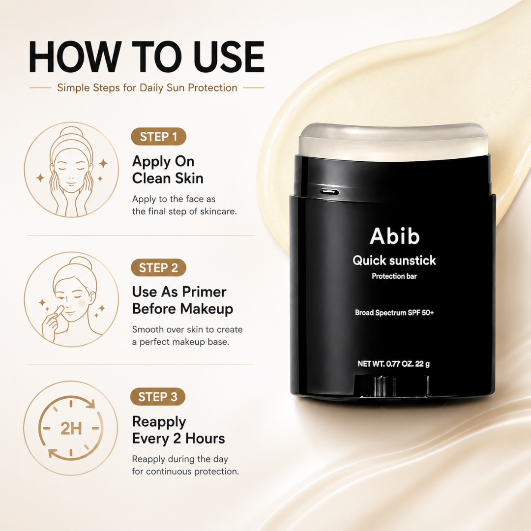 Abib Quick Sunstick Protection Bar SPF50+ PA++++ | No White Cast, Non-Greasy UV Protection Stick with Aloe, Centella & Green Tea