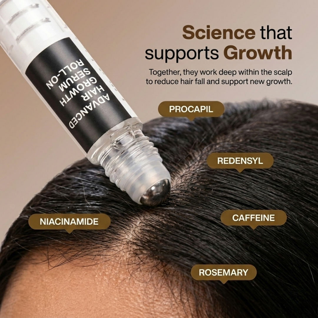 Bare Anatomy Advanced Hair Growth Serum Roll-On | 3% Redensyl + 4% Anagain + 2% Baicapil + 5% Rosemary | Reduces Hair Fall, Activates Growth & Strengthens Roots