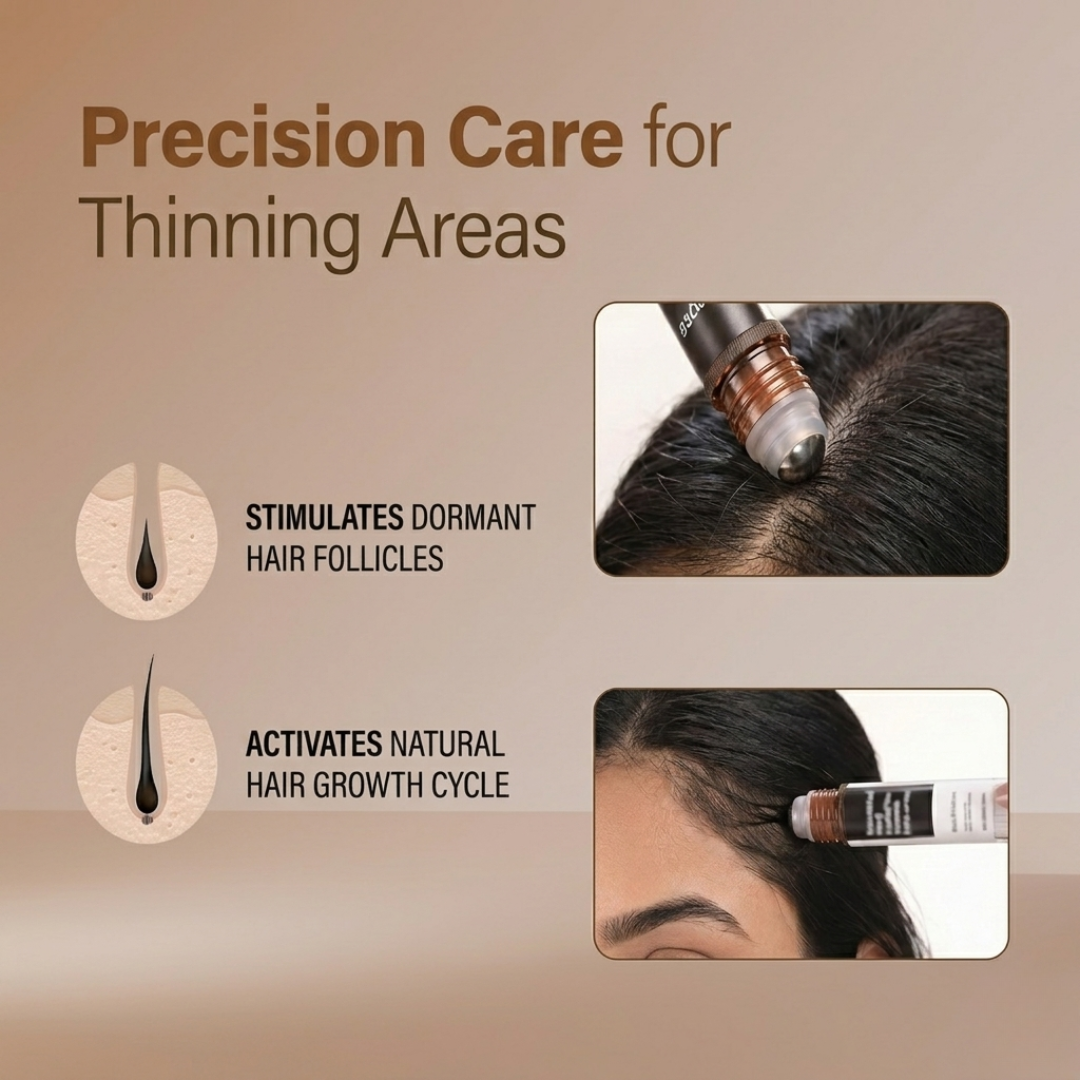 Bare Anatomy Advanced Hair Growth Serum Roll-On | 3% Redensyl + 4% Anagain + 2% Baicapil + 5% Rosemary | Reduces Hair Fall, Activates Growth & Strengthens Roots