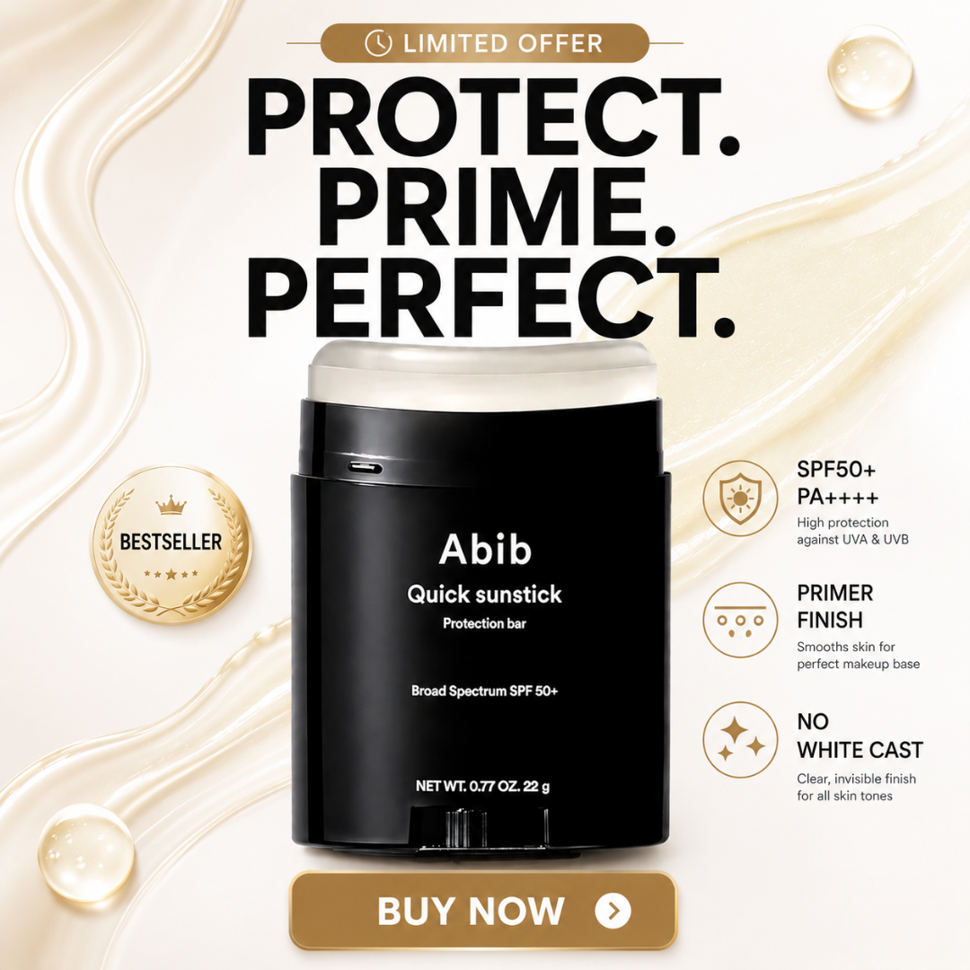 Abib Quick Sunstick Protection Bar SPF50+ PA++++ | No White Cast, Non-Greasy UV Protection Stick with Aloe, Centella & Green Tea