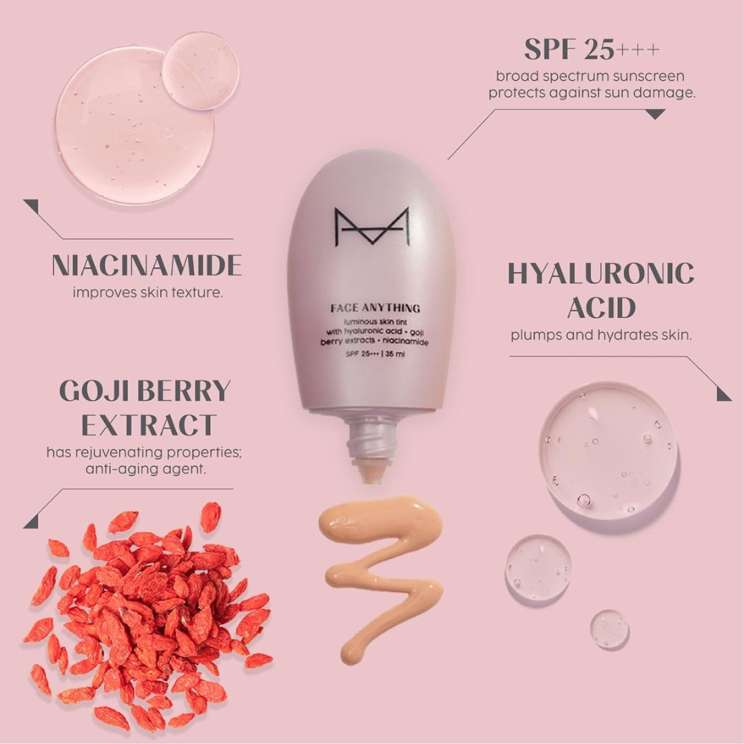 House of Makeup Skin Tint + FREE Liquid Highlighter – Glass Skin Glow – 3-in-1 Tint: Illuminates, Moisturizes & Protects (SPF 25++)–  Lightweight, Non-Comedogenic – For All Skin Types